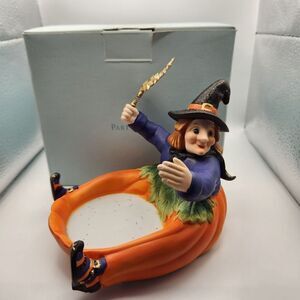 Partylite Pumpkin Witch Candle Holder P8212 In Original Box